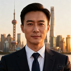 上海某知名私募基金合伙人张先生的商务头像，西装革履，背景为陆家嘴天际线，体现其高端商务人士身份。